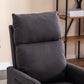 Cotton Linen Fabric Swivel Rocking Chair Glider Rocker Recliner Nursery Chair With Adjustable Back And Footrest For Living Room Indoor,Dark Gray