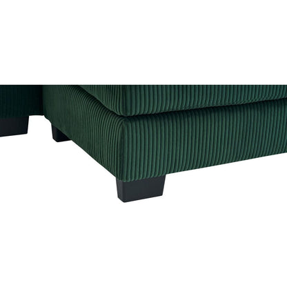 Modern U Shaped 6-seat Sectional Sofa Couch with one Ottoman and three toss pillows, Modular Sofa for Living Room,Corduroy sofa