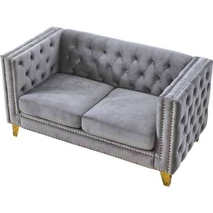 3-seater + 2-seater Combination sofa.GREY VELVET