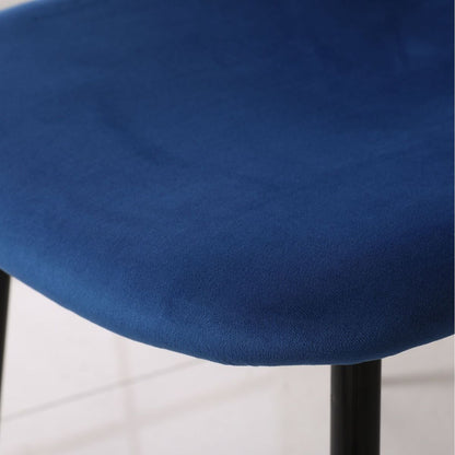 Lassan Contemporary Fabric Dining Chairs, Set of 4, Blue