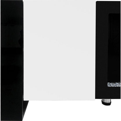 Modern TV Stand with 34.2" Non-heating Electric Fireplace, High Gloss Entertainment Center with 2 Cabinets, Media Console for TVs up to 78", White