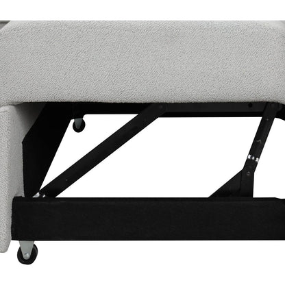 82.6" L-shaped Sectional Pull Out Sofa Bed Sleeper Sofa with Two USB Ports, Two Power Sockets and a Movable Storage Ottoman, Gray