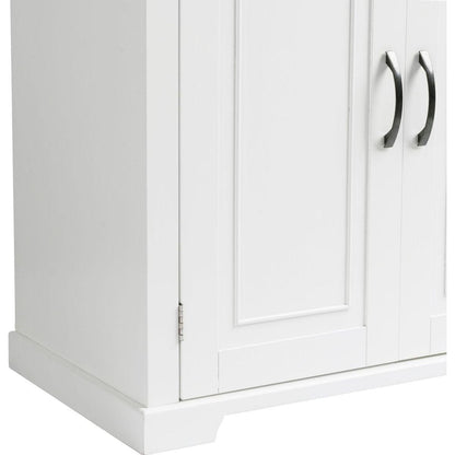 Bathroom Storage Cabinet with Doors and Drawer, Multiple Storage Space, Adjustable Shelf, White