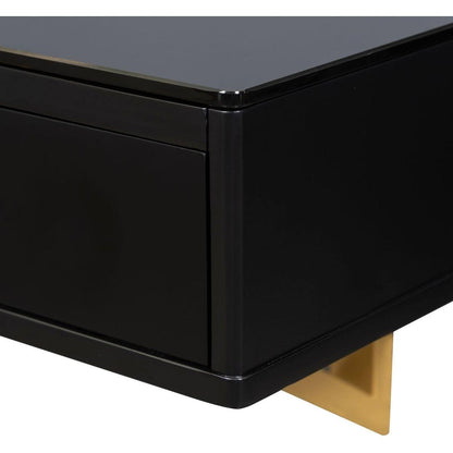 47" Floating Shelf with Drawer, Multi-Purpose Wall-Mounted Vanity Table, Mounted Desk, Floating Table for Bedroom, Bathroom, Hairdressers, Black and Golden