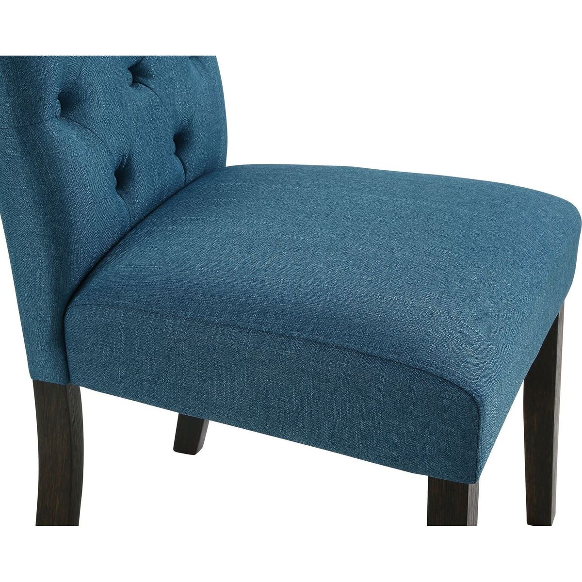 Leviton Solid Wood Tufted Asons Dining Chair, Set of 2, Blue