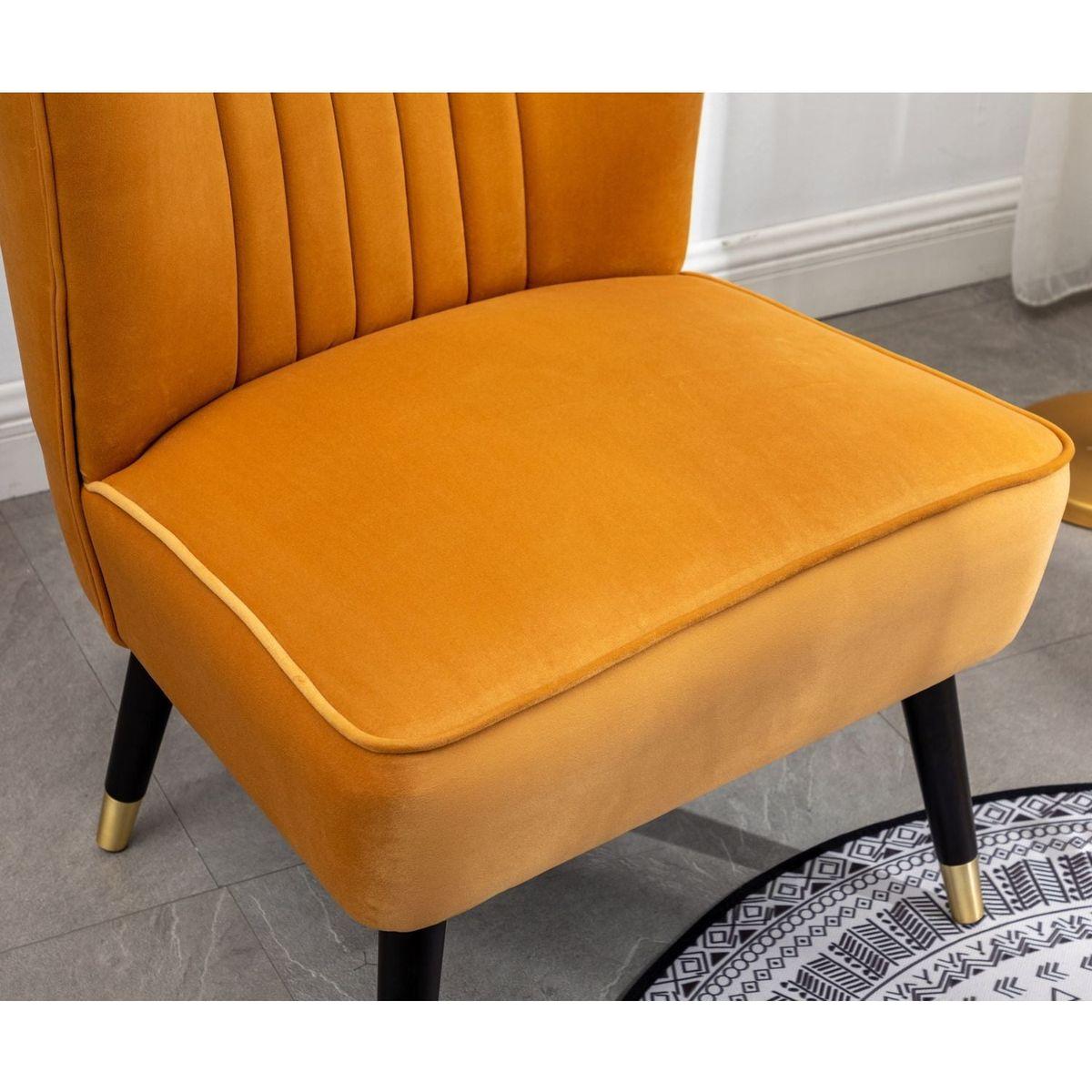 Elon Contemporary Velvet Upholstered Accent Chair, Gold