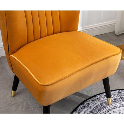 Elon Contemporary Velvet Upholstered Accent Chair, Gold