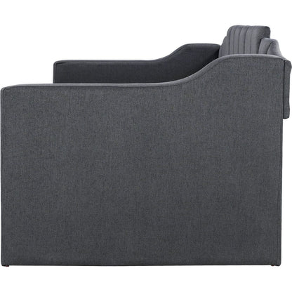 Upholstered Twin Daybed with Trundle,Black