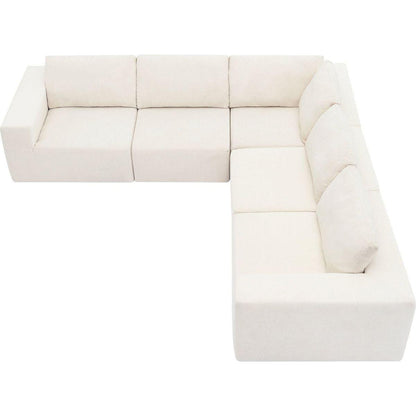 116x116" Modular L Shaped Sectional Sofa,Luxury Floor Couch Set,Upholstered Indoor Furniture,Foam-Filled Sleeper Sofa Bed for Living Room,Bedroom,5 PC Free Combination,3 Colors