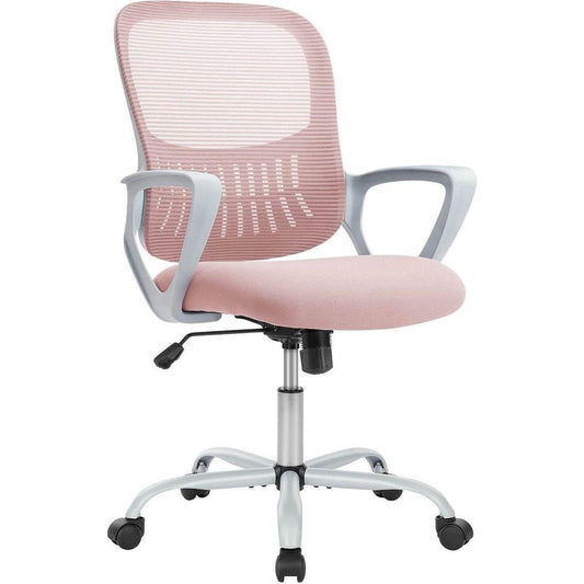 Mid-Back Task Chair with Lumbar Support,Pink