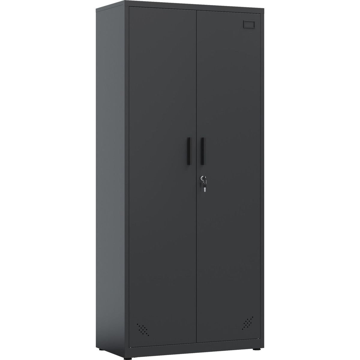 High Storage Cabinet with 2 Doors and 4 Partitions to Separate 5 Storage Spaces, Home/ Office Design