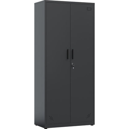 High Storage Cabinet with 2 Doors and 4 Partitions to Separate 5 Storage Spaces, Home/ Office Design