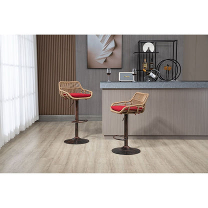 Swivel Bar Stools Set of 2 Adjustable Counter Height Chairs with Footrest for Kitchen, Dining Room 2PC/SET