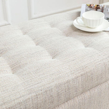 Storage Bench with Storage Bench for Bedroom End of Bed Bench Foot of Bed Bench Entryway Bench Storage Ottoman Bench 43.7" W x 18.1" D Off White Bench