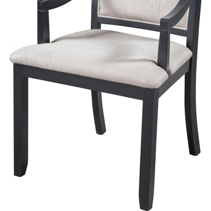 Retro 5-piece Dining Set Extendable Round Table and 4 Chairs for Kitchen Dining Room (BLACK OAK)