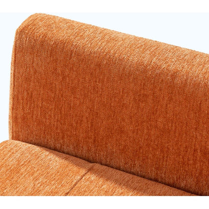 Modern Accent Chair Upholstered Foam Filled Living Room Chairs Comfy Reading Chair Mid Century Modern Chair with Chenille Fabric Lounge Arm Chairs Armchair for Living Room Bedroom (Orange)