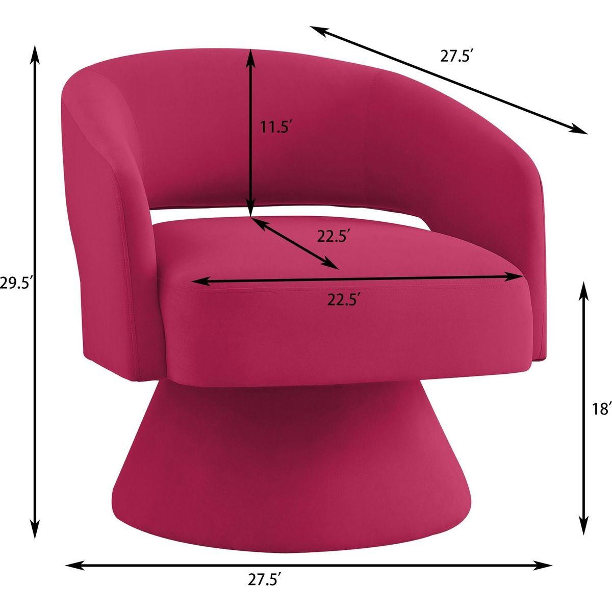 Modern Swivel Barrel Chair, Upholstered Velvet Round Accent Chairs,360 Degree Comfy Swivel Chair with Open Backrest, Single Chair Armchair for Living Room Bedroom, Homerest, Rose Pink