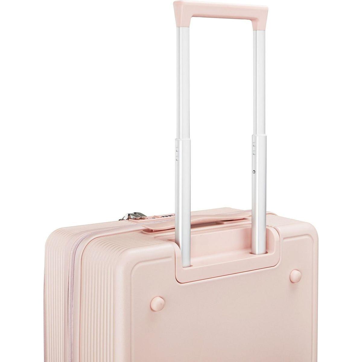 18" Carry On Luggage with Front Open Door &Laptop Interlayer, Hard Shell Suitcase Built-In TSA Luggage Lock, Hardside Lightweight PC Travel Suitcase for Women Men with Spinner Wheels Airline Approved