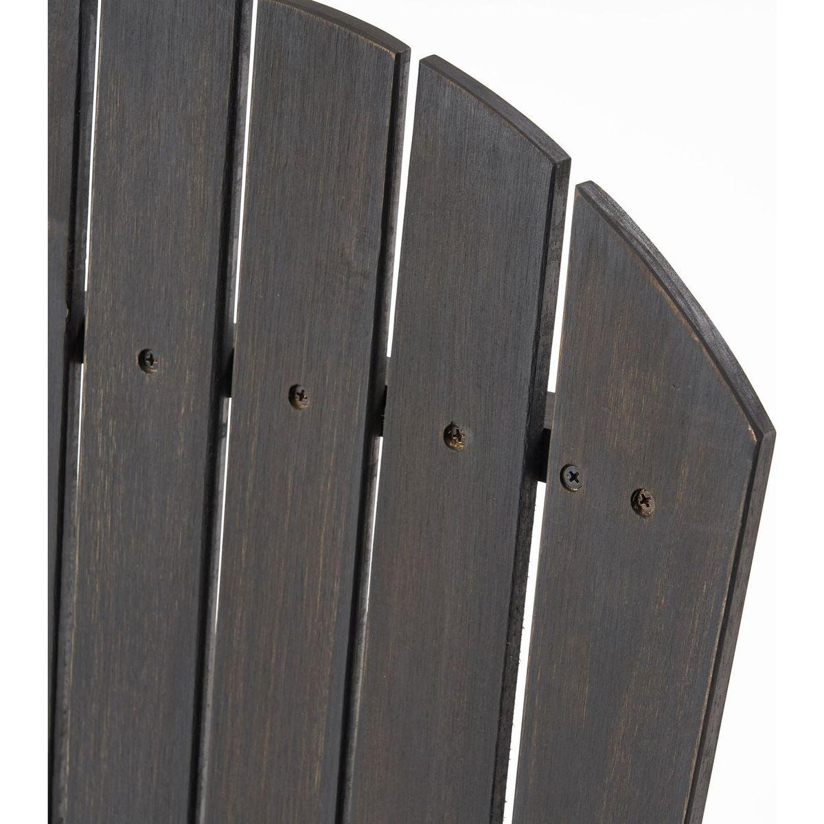 Outdoor Weather Resistant Acacia Wood Adirondack Dining Chairs (Set of 2), Dark Gray Finish