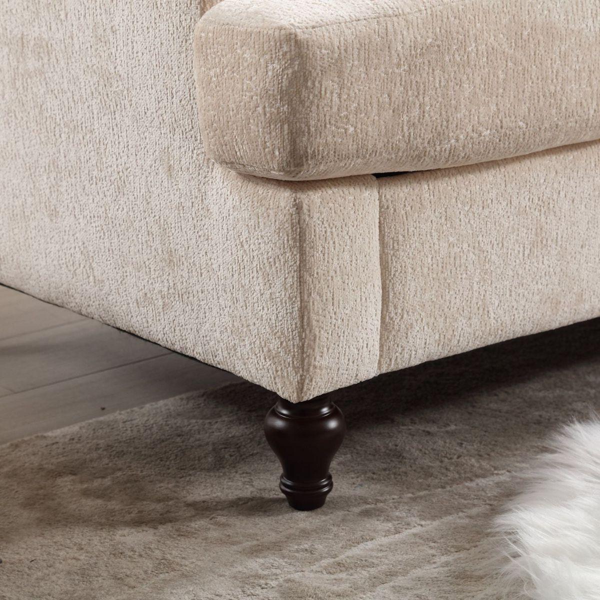 Modern chenille Fabric Loveseat, 2-Seat Upholstered Loveseat Sofa Modern Couch