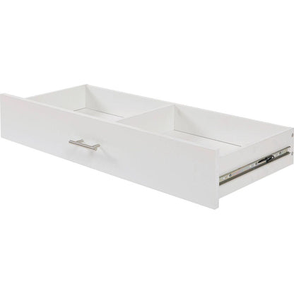 Rolling Kitchen Island with Storage, Kitchen Cart with Rubber Wood Top, Spacious Drawer with Divider and Internal Storage Rack, Kitchen Island on Wheels with Adjustable Shelf Tower Rack, White