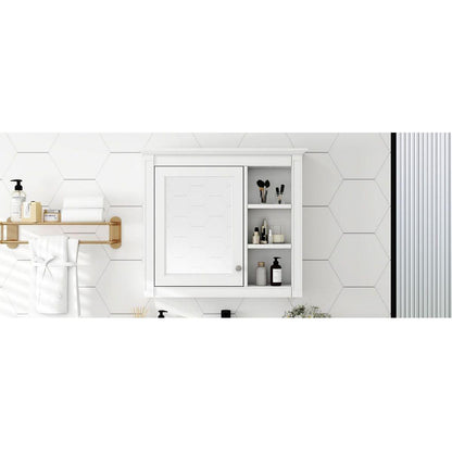 30" x 28" Medicine Cabinet, Wall Mounted Bathroom Storage Cabinet, Modern Bathroom Wall Cabinet with Mirror,Medicine Cabinet, Mirror Cabinet with 3 Open Shelves (Not Include Bathroom Vanity)