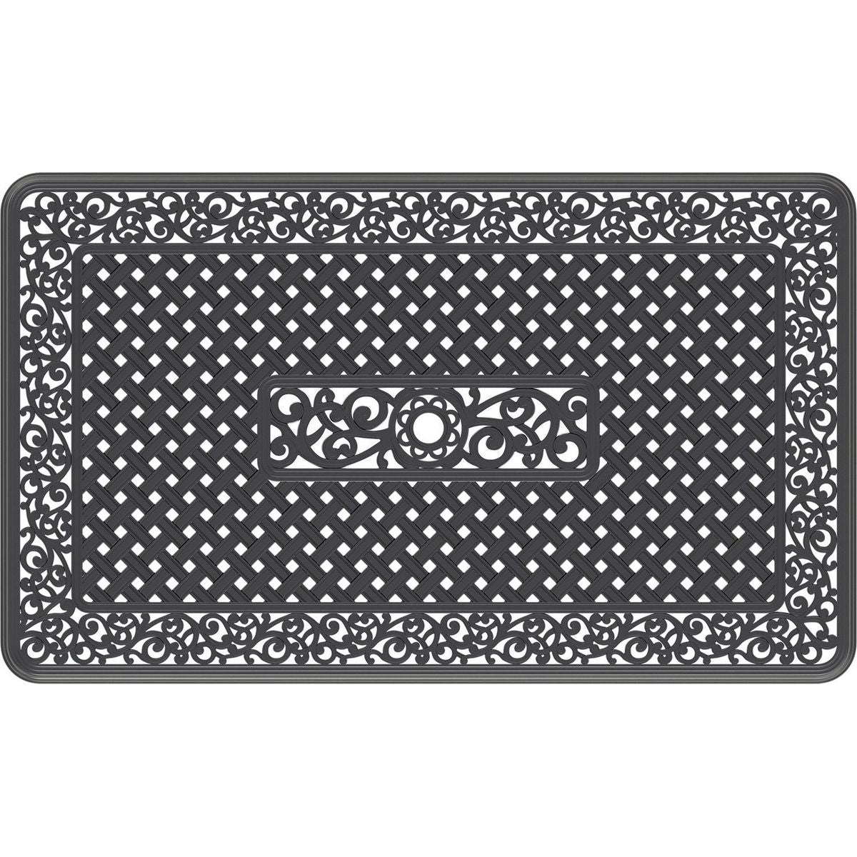 L59.05xW35.43-inch Cast Aluminum Patio Dining Table with Black Frame and Umbrella Hole