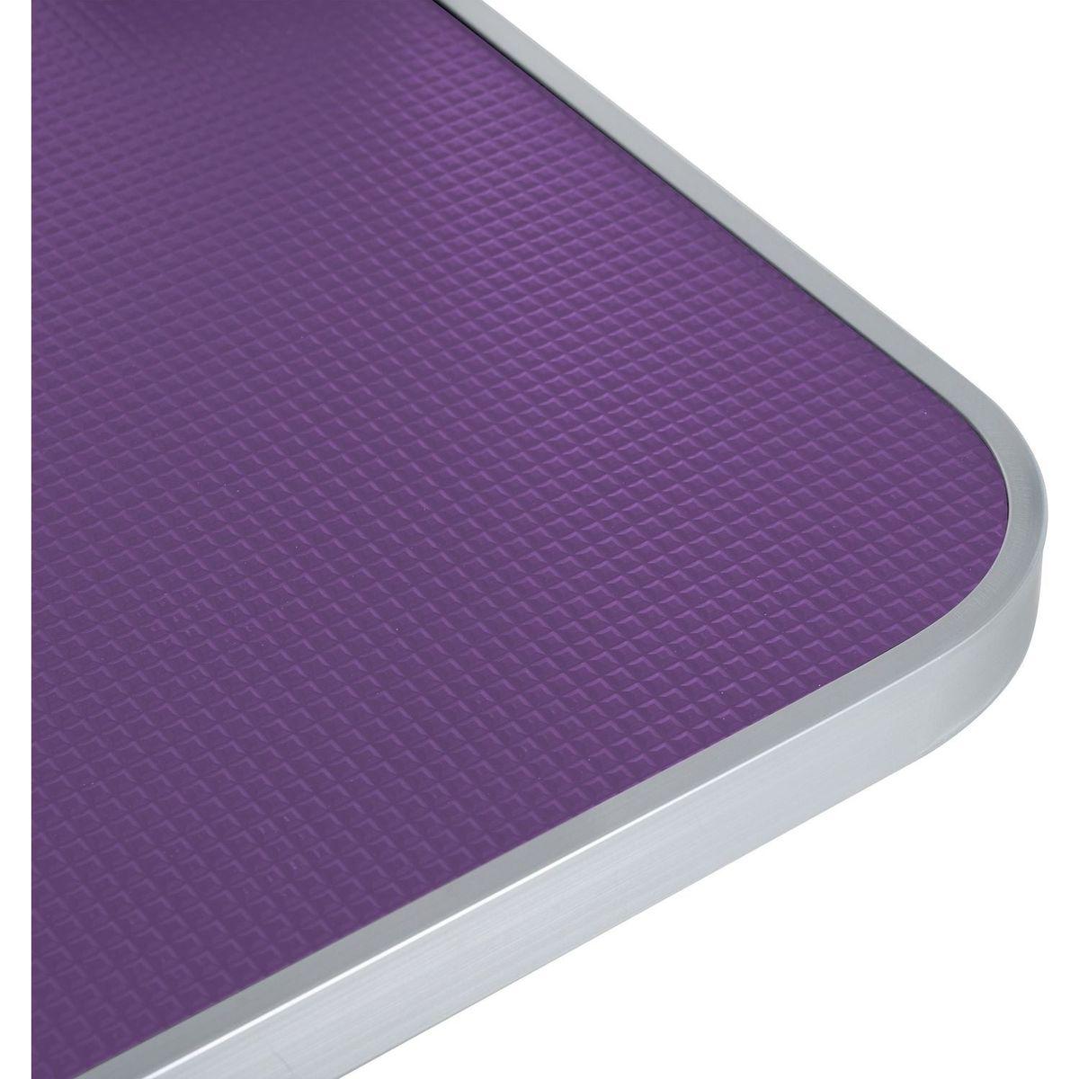 36" Folding Dog Pet Grooming Table Stainless Steel Frame Rubber Mat on Board with Adjustable Arm and Clamps pet dog Cat Grooming Table (PURPLE COLOR)