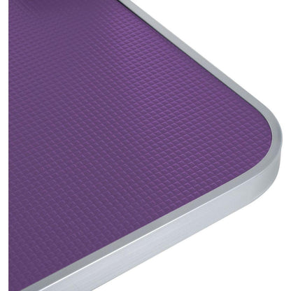 36" Folding Dog Pet Grooming Table Stainless Steel Frame Rubber Mat on Board with Adjustable Arm and Clamps pet dog Cat Grooming Table (PURPLE COLOR)