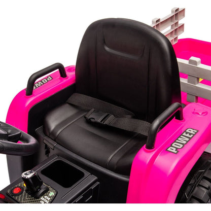 Ride on Tractor with Trailer,24V Battery Powered Electric Tractor Toy, 200w*2motor 1.86-4.97MPH/Remote Control,electric car for kids,Three speed adjustable,USB,MP3 ,Bluetooth,LED light, safety belt.