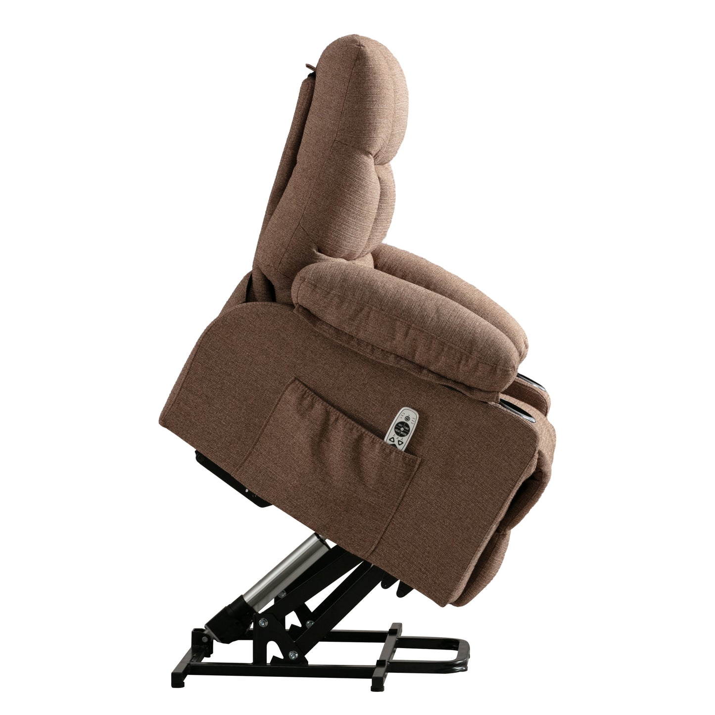 Power Lift Recliner Chair Recliners for Elderly with Heat and Massage Recliner Chair for Living Room with Infinite Position and Side Pocket,USB Charge Port.BROWN