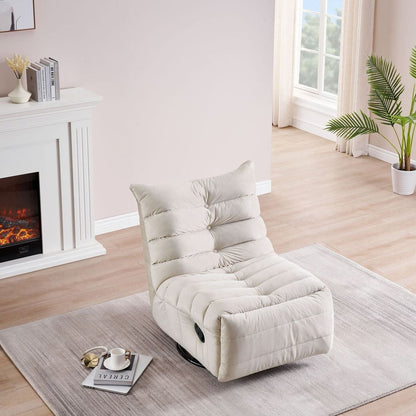 Lazy Chair, Rotatable Modern Lounge with a Side Pocket, Leisure Upholstered Sofa Chair, Reading Chair for Small Space