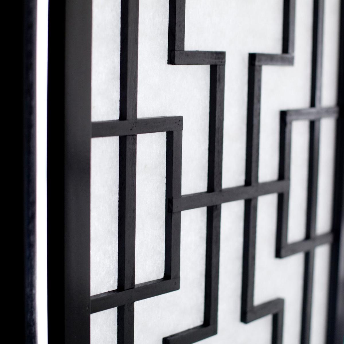 Sudoku 3 Panel Room Divider Screen, Black