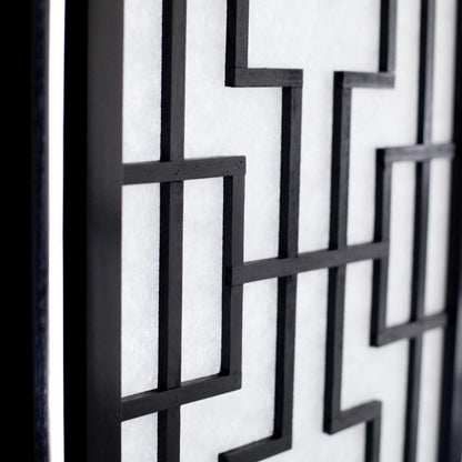 Sudoku 3 Panel Room Divider Screen, Black
