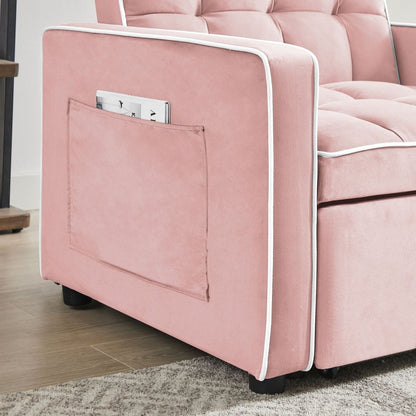 Three-in-one sofa bed chair folding sofa bed adjustable back into a sofa recliner single bed adult modern chair bed berth Pink