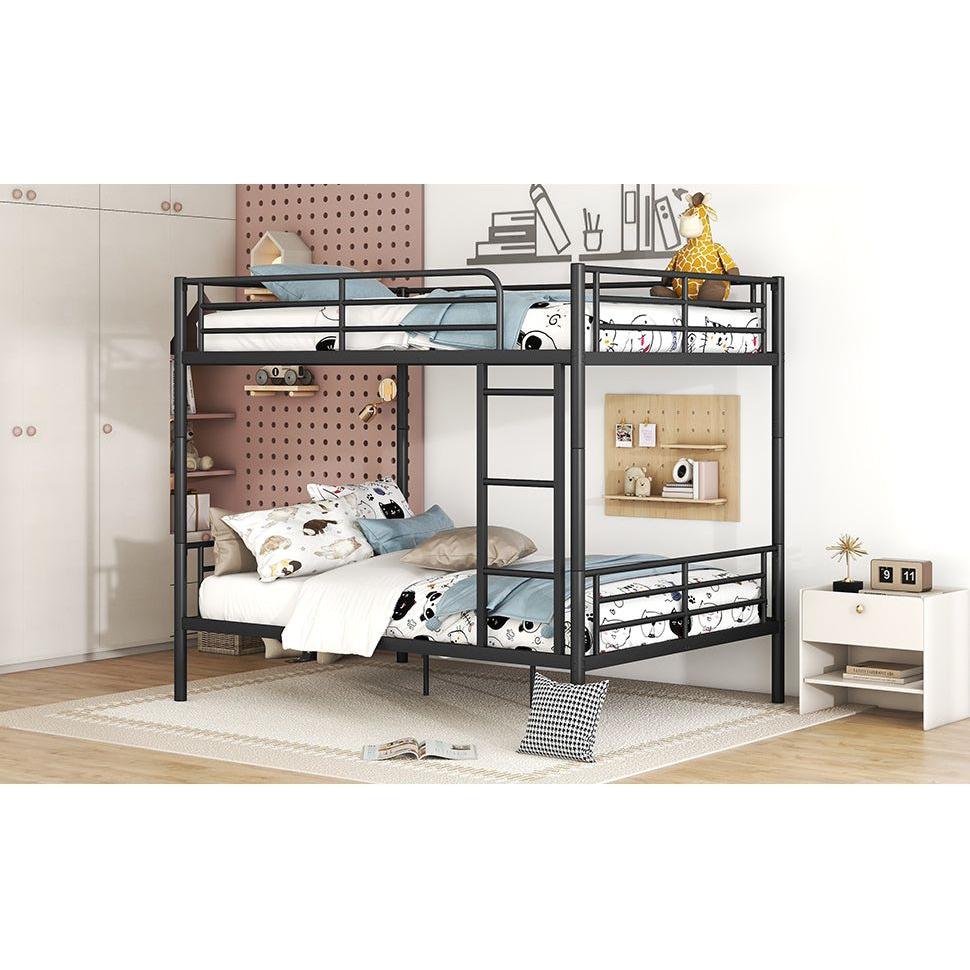 Full Over Full Metal Bunk Bed, Black