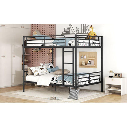Full Over Full Metal Bunk Bed, Black