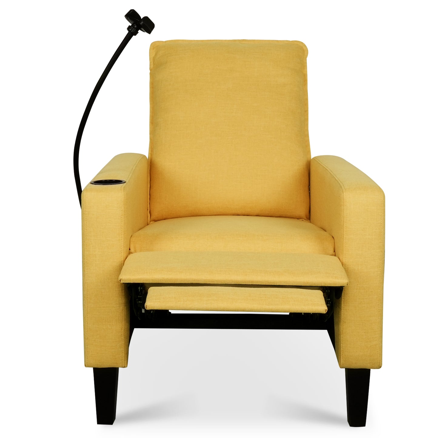 Recliner Chairs for Adults, Adjustable Recliner Sofa with Mobile Phone Holder & Cup Holder, Modern Reclining Chairs Fabric Push Back Recliner Chairs for Living Room, Bedroom, YELLOW