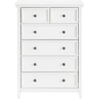 Modern 6 Drawers Dresser 6 Drawers Cabinet,Chest of Drawers Closet Organizers and Storage Clothes Storage Drawers Cabinet for Living Room, Farmhouse Dresser Organizer white