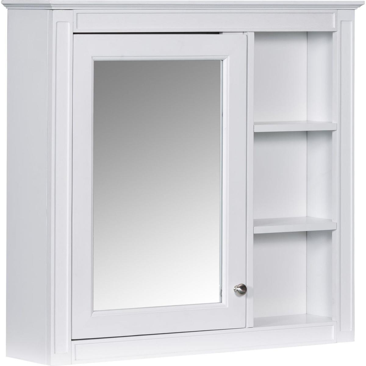 30" x 28" Medicine Cabinet, Wall Mounted Bathroom Storage Cabinet, Modern Bathroom Wall Cabinet with Mirror,Medicine Cabinet, Mirror Cabinet with 3 Open Shelves (Not Include Bathroom Vanity)