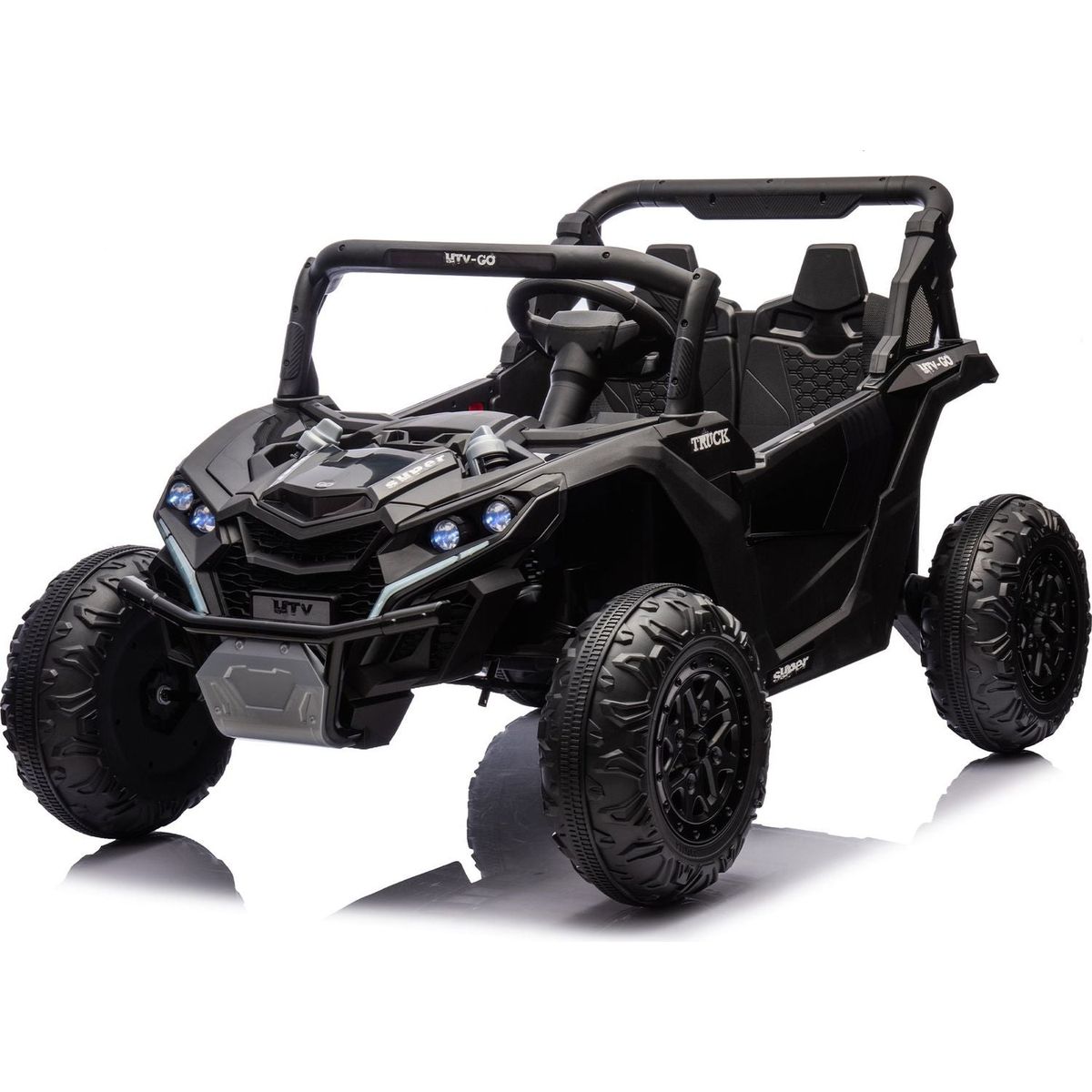 24V Two-Seater Kids Ride On UTV W/Parents Remote Control,Four-Wheel Suspension,Slow Start,Large wheel design,Anti-collision bar,Storage space,Music,USB,Bluetooth,Volume control,LED lights for Kids 3+.