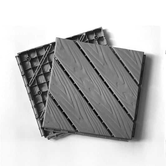 Plastic Composite Deck Tiles Set of 35pcs, Composite Decking Resist Rust, Water, Weather, Easy to DIY & Maintain, Ideal for Patios, Balconies, Rooftops, Decks, Indoor&Outdoor, 12x12, 12x12in Dark Grey