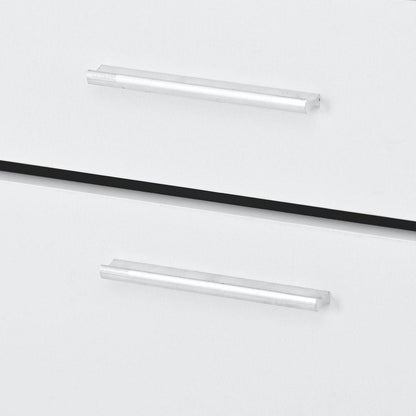 Slim Entryway Organizer with 2 Flip Drawers, Tempered Glass Top Shoe Storage Cabinet with Drawer, Free Standing Shoe Rack with LED Light for Hallway, White