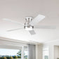 52" Low Profile Ceiling Fan in Brushed Nickel with Silver Blades