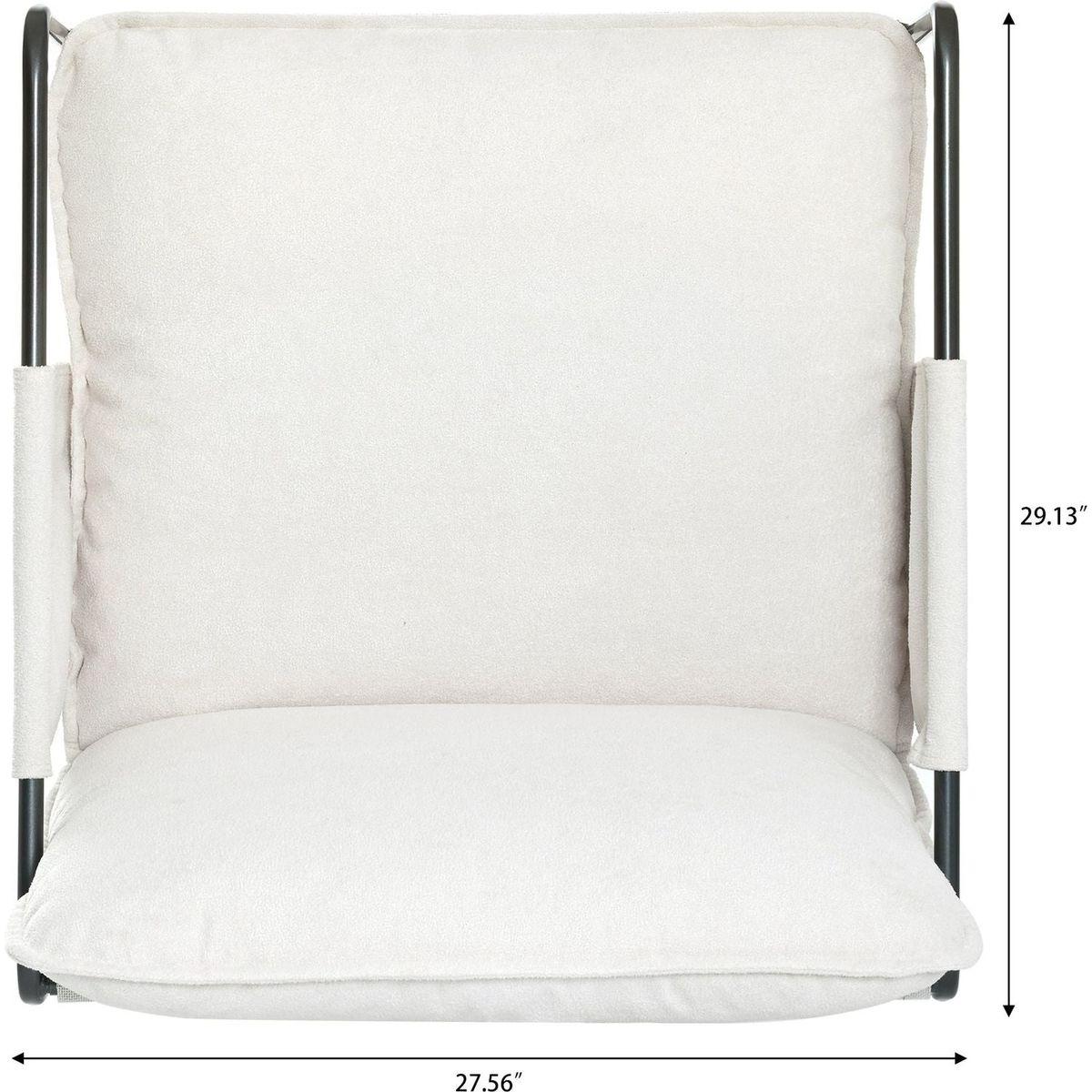 2 Sets 1 Case, Upholstered hanging armchair with arm pocket metal frame, crushed foamcushions and skin-friendly braid for living room and bedroom. White color