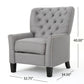 Modern Light Grey Fabric Push Back Recliner