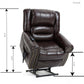 Power Lift Recliner Chair Heat Massage Dual Motor Infinite Position Up to 350 LBS, Faux Leather, Heavy Duty Motion Mechanism with USB Ports, Brown