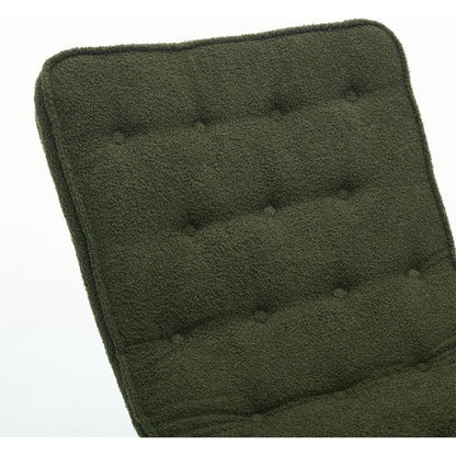 Lazy Rocking Chair,Comfortable Lounge Chair with Wide Backrest and Seat Wood Base, Upholstered Armless Rocker Chair for Living room, Balcony,Bedroom and Patio Porch. (DARK GREEN)