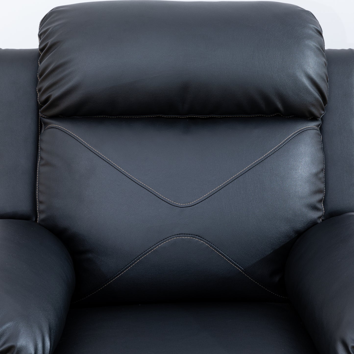 Breathing Leather black recliner chair for adults living room sofa chair with armrest, for home theater