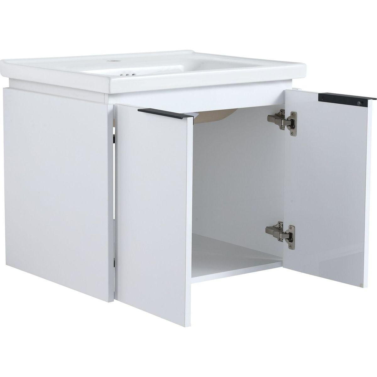 48 Inch Soft Close Doors Bathroom Vanity With Sink, and Two Small Storage Shelves,BVC07448WHLTK